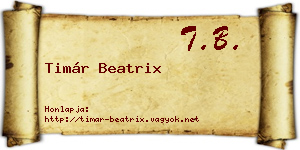 Timár Beatrix névjegykártya
